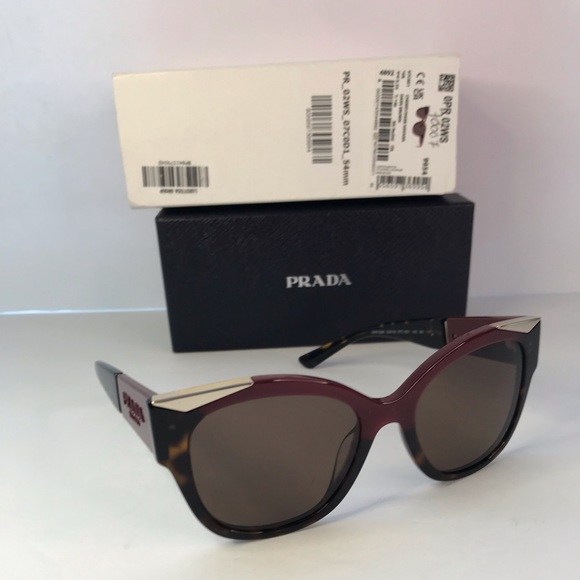 New Authentic Prada Brown Cat Eye Ladies Sunglasses PR 02WS 07C0D1 - Picture 3 of 14